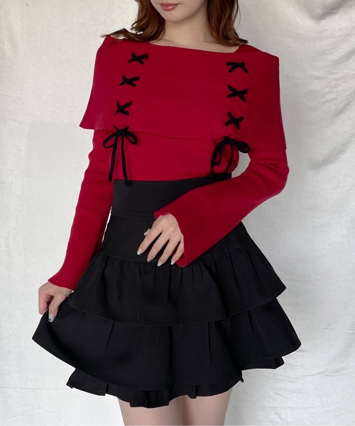 one way(ワンウェイ)の「レーシングオフショルニット(ニット/セーター・レディース・ホワイト/グレー/ピンク/レッド/ブラック・FREE)」の5枚目の写真