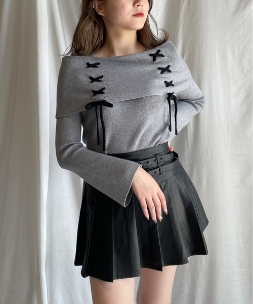 one way(ワンウェイ)の「レーシングオフショルニット(ニット/セーター・レディース・ホワイト/グレー/ピンク/レッド/ブラック・FREE)」の12枚目の写真