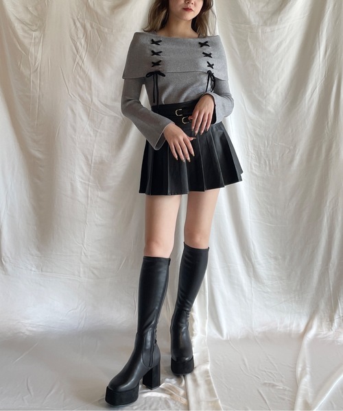 one way(ワンウェイ)の「レーシングオフショルニット(ニット/セーター・レディース・ホワイト/グレー/ピンク/レッド/ブラック・FREE)」の15枚目の写真