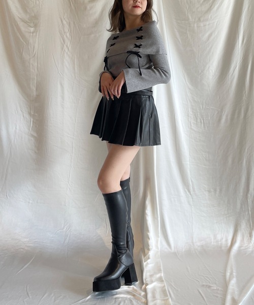 one way(ワンウェイ)の「レーシングオフショルニット(ニット/セーター・レディース・ホワイト/グレー/ピンク/レッド/ブラック・FREE)」の17枚目の写真