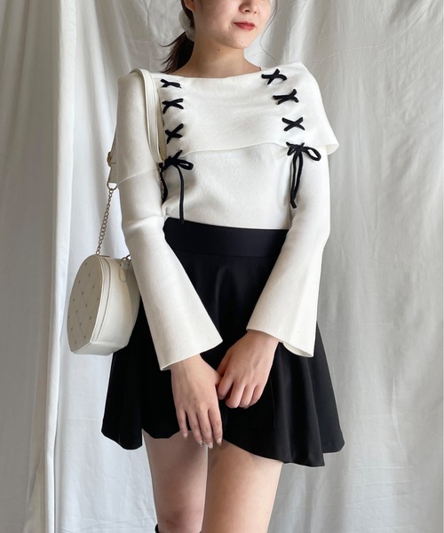 one way(ワンウェイ)の「レーシングオフショルニット(ニット/セーター・レディース・ホワイト/グレー/ピンク/レッド/ブラック・FREE)」の8枚目の写真