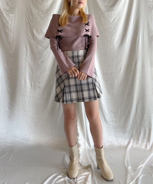 one way(ワンウェイ)の「レーシングオフショルニット(ニット/セーター・レディース・ホワイト/グレー/ピンク/レッド/ブラック・FREE)」の21枚目の写真