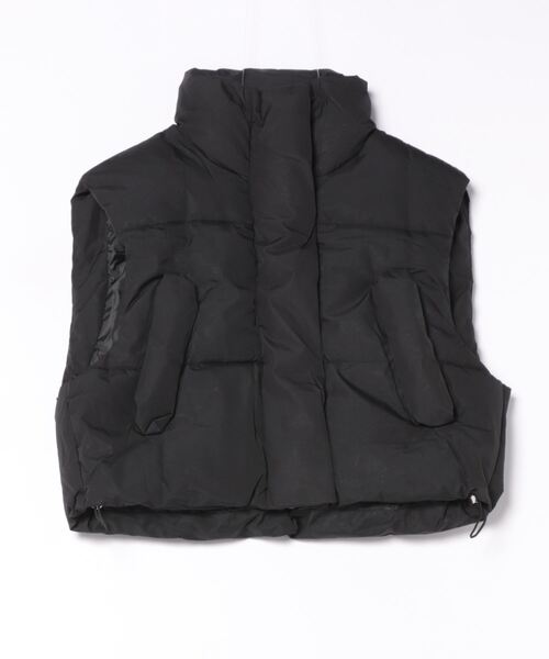 Ritzy（リッツィー）の「スタンドカラー ショート丈 エコダウンベスト（ダウンベスト・レディース・ブラック/ホワイト/ベージュ・L/M）」の7枚目の写真