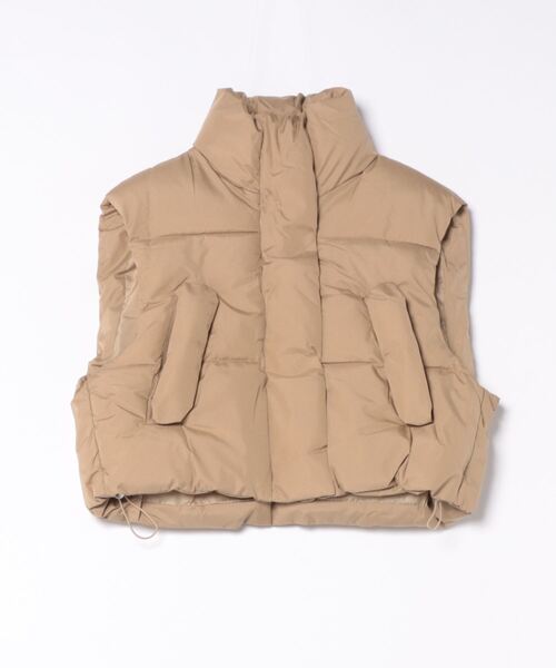 Ritzy（リッツィー）の「スタンドカラー ショート丈 エコダウンベスト（ダウンベスト・レディース・ブラック/ホワイト/ベージュ・L/M）」の8枚目の写真