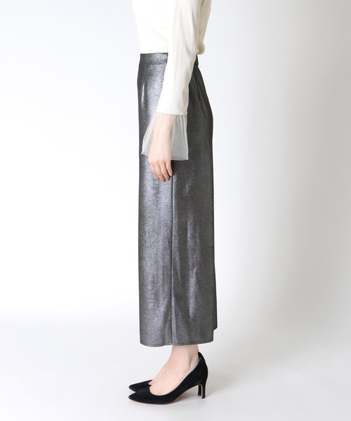 箔ストレッチスエードタイトスカート【WEB・一部店舗限定】（スカート）｜Jines（ジネス）