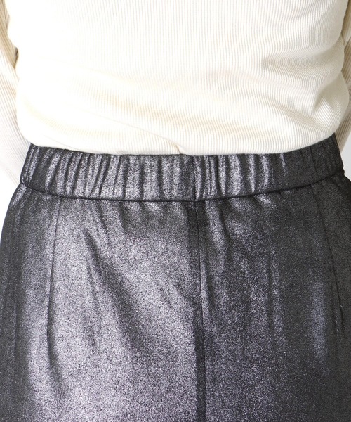 箔ストレッチスエードタイトスカート【WEB・一部店舗限定】（スカート）｜Jines（ジネス）