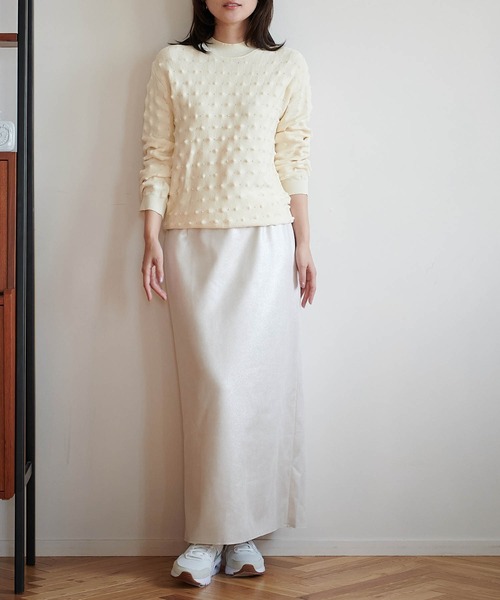 箔ストレッチスエードタイトスカート【WEB・一部店舗限定】（スカート）｜Jines（ジネス）