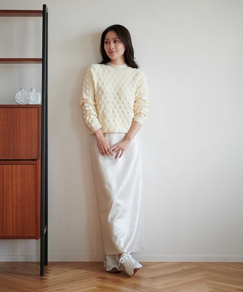 箔ストレッチスエードタイトスカート【WEB・一部店舗限定】（スカート）｜Jines（ジネス）