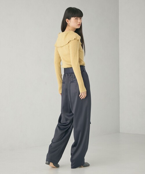 EMMEL REFINES（エメルリファインズ）の「＜EMMEL REFINES＞EM リブ エリツキ ニットプルオーバー ＆ オフショルダー（ニット/セーター・レディース・ベージュ/イエロー・FREE）」の9枚目の写真