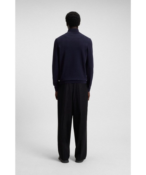 HUGO(ヒューゴ)の「ロゴラベル コットンニット ジップネックセーター(ニット/セーター・メンズ・ブラック/ダークインディゴブルー・S/M/L/XL/XXL)」の5枚目の写真