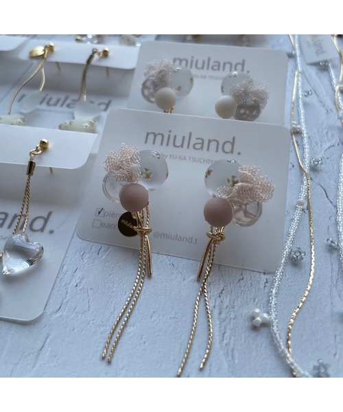 tone（トーン）の「【miuland】tutu flower【ノット】(MA)（ピアス（両耳用）・レディース・ホワイト/ブラウン・FREE）」の3枚目の写真