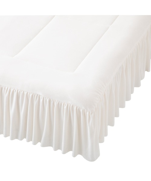 【セール】WARMY アルガンオイル加工 フリル ベッドパッド セミダブル ホワイト（寝具）｜Francfranc（フランフラン）