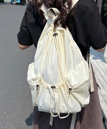 【 4color 】ドロストシャーリングナイロンバックパック