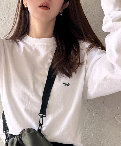 THE FOX basic Crew ls tee 狐狸刺繡長袖T恤