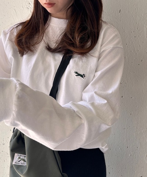 THE FOX basic Crew ls tee 狐狸刺繡長袖T恤