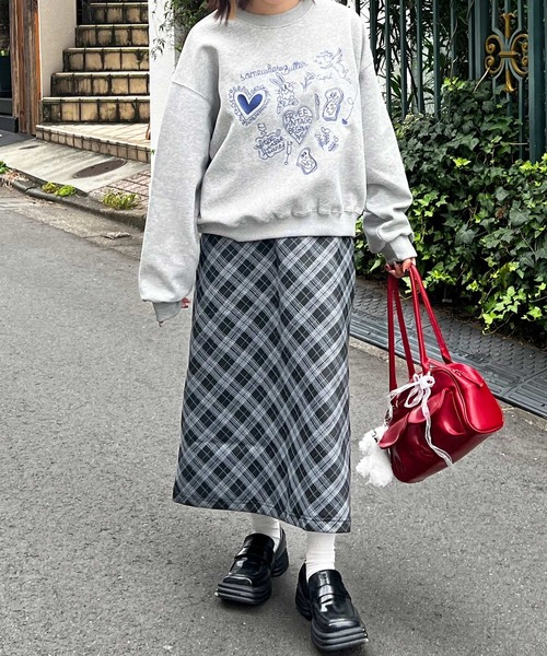 HALEY PESCA（ヘーリーペスカ）の「HALEY PESCA/バイアスチェック　ロングスカート（スカート・レディース・ブラック/ブラウン・LARGE/MEDIUM/SMALL）」の10枚目の写真