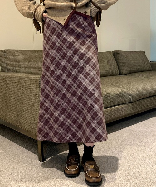 HALEY PESCA（ヘーリーペスカ）の「HALEY PESCA/バイアスチェック　ロングスカート（スカート・レディース・ブラック/ブラウン・LARGE/MEDIUM/SMALL）」の21枚目の写真