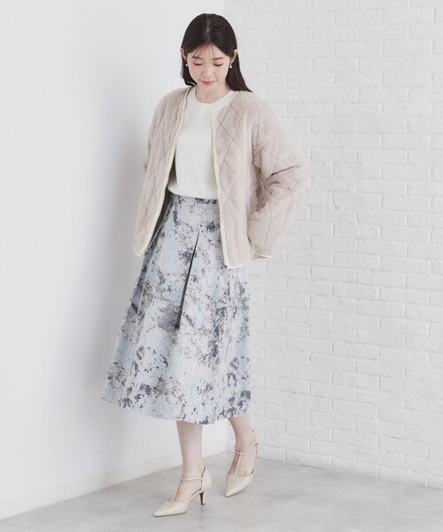 index（インデックス）の「◆リバーシブル キルティングフェイクファーブルゾン【洗濯機洗い可】（ブルゾン・レディース・アイボリー/ブラック・34/36/38/40/42）」の9枚目の写真