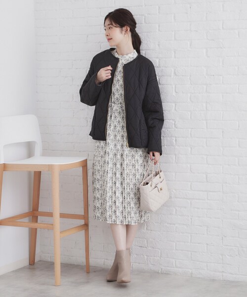 セール】リバーシブル キルティングフェイクファーブルゾン【洗濯機