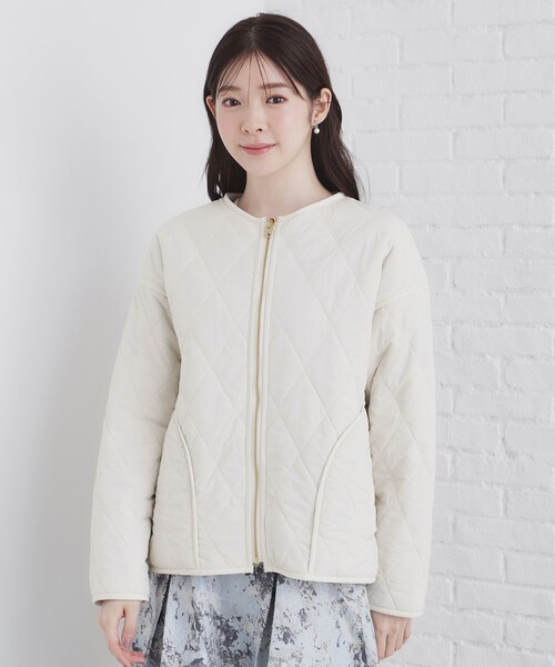 index（インデックス）の「◆リバーシブル キルティングフェイクファーブルゾン【洗濯機洗い可】（ブルゾン・レディース・アイボリー/ブラック・34/36/38/40/42）」の19枚目の写真