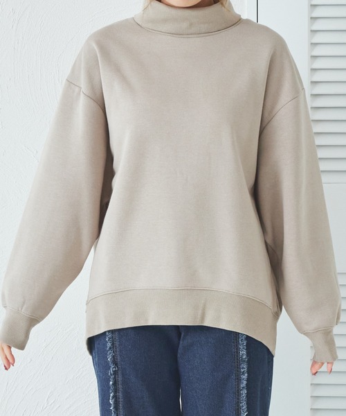 pairmanon(ペアマノン)の「【リンクコーデ】【ママサイズ】裏起毛 タートルネック リブ切替え プルオーバー(スウェット・レディース・ブラック/ベージュ/ブラウン/グレー・FREE)」の11枚目の写真