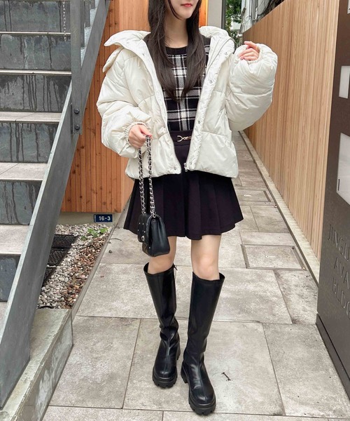 INGNI(イング)の「BIGフードエコダウン(ダウンジャケット/コート・レディース・ピンク/ライトベージュ/グレー系その他/ブラック/オフホワイト・M)」の22枚目の写真