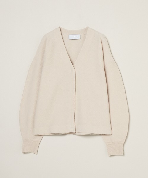 【今期新品】three dots フェルトカーディガンコート アイボリー 今期新品】three dots フェルトカーディガンコート アイボリー