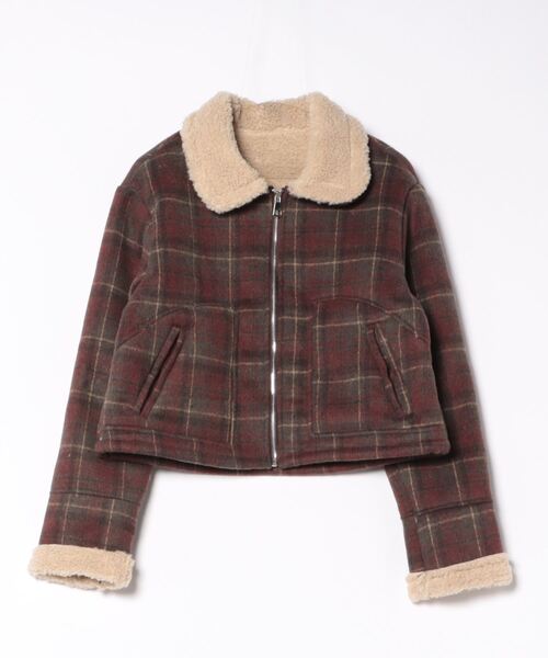 LAC-VERT（ラック・ヴェール）の「インナーボアチェックブルゾン（ブルゾン・レディース・グリーン/ブラウン/ブラック・FREE）」の11枚目の写真