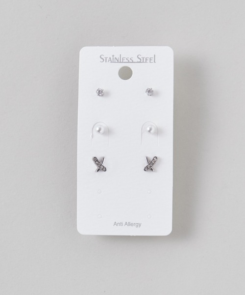 ciite' surgical stainless(シーテサージカルステンレス)の「【 金属アレルギー対応 】 3set pierce / ピアス3セット サージカルステンレス (両耳用)(ピアス(両耳用)・レディース・ゴールド/シルバー・FREE)」の4枚目の写真