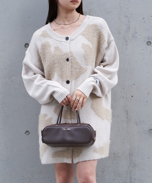 RAY CASSIN（レイカズン）の「【前後2WAY】Vネックヒョウ柄ルーズチュニック / ニット（ニット/セーター・レディース・チャコールグレー/ブラウン/アイボリー・FREE）」の9枚目の写真