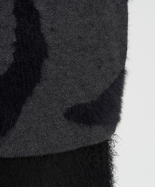 RAY CASSIN（レイカズン）の「【前後2WAY】Vネックヒョウ柄ルーズチュニック / ニット（ニット/セーター・レディース・チャコールグレー/ブラウン/アイボリー・FREE）」の6枚目の写真