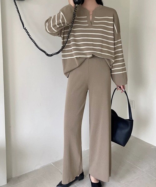 【セール】ニットセットアップ トップスパンツセット（ニット/セーター）｜Miniministore（ミニミニストア）