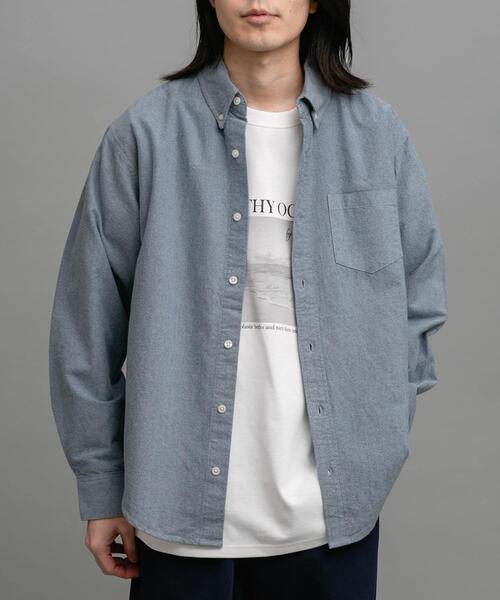 URBAN RESEARCH Sonny Label（アーバンリサーチサニーレーベル）の「起毛オックスボタンダウンシャツ（シャツ/ブラウス・メンズ・ブラック/オフホワイト/ネイビー/ブルー系その他/ブラック系その他・MEDIUM/LARGE/X-LARGE）」の16枚目の写真