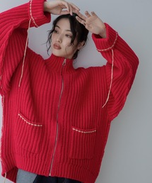 VACANCY | 配色ハンドステッチZIPニットコート(その他アウター)