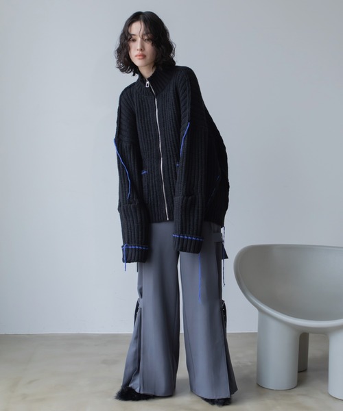 配色ハンドステッチZIPニットコート（その他アウター）｜VACANCY（ヴァカンシー）