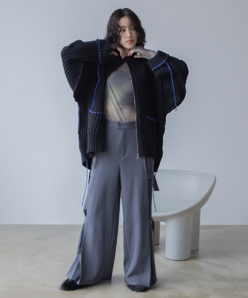 配色ハンドステッチZIPニットコート（その他アウター）｜VACANCY（ヴァカンシー）