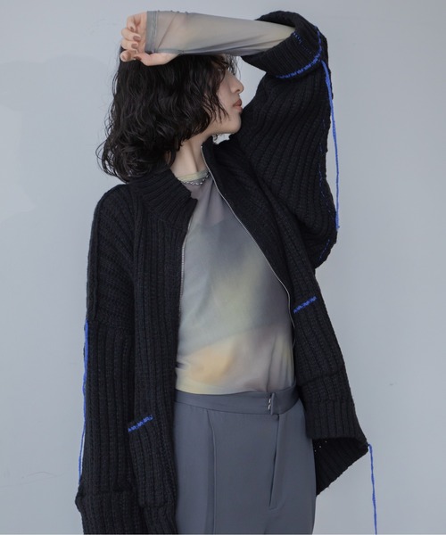 配色ハンドステッチZIPニットコート（その他アウター）｜VACANCY（ヴァカンシー）