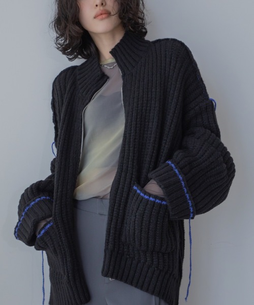 配色ハンドステッチZIPニットコート（その他アウター）｜VACANCY（ヴァカンシー）