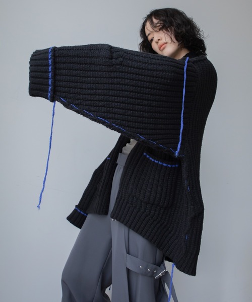 配色ハンドステッチZIPニットコート（その他アウター）｜VACANCY（ヴァカンシー）