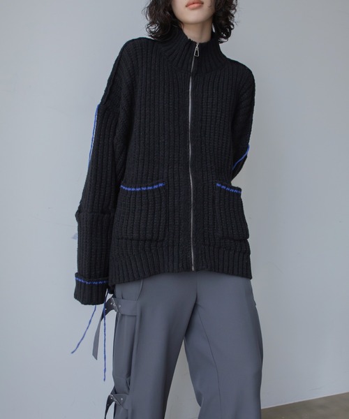 配色ハンドステッチZIPニットコート（その他アウター）｜VACANCY（ヴァカンシー）
