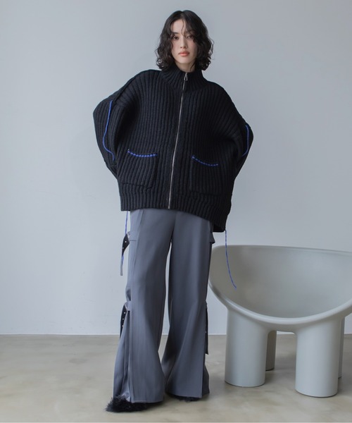 配色ハンドステッチZIPニットコート（その他アウター）｜VACANCY（ヴァカンシー）