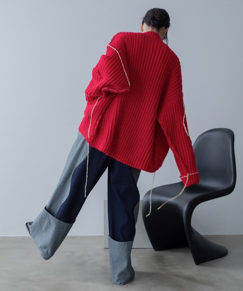 配色ハンドステッチZIPニットコート（その他アウター）｜VACANCY（ヴァカンシー）