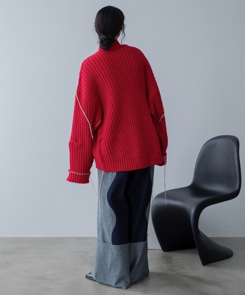 配色ハンドステッチZIPニットコート（その他アウター）｜VACANCY（ヴァカンシー）