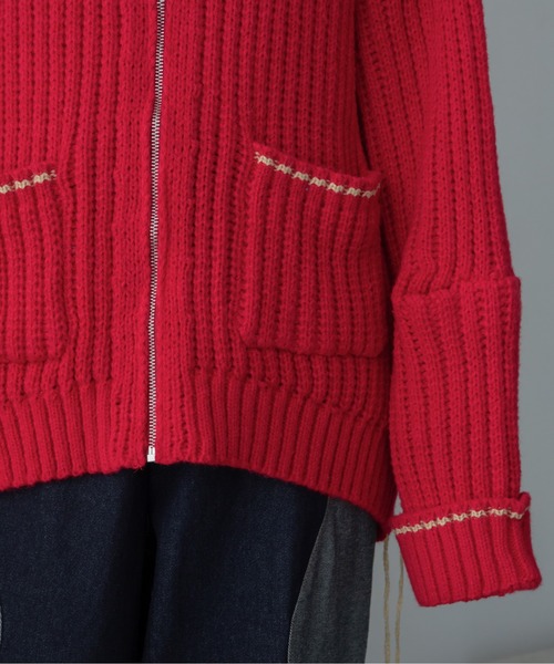 配色ハンドステッチZIPニットコート（その他アウター）｜VACANCY（ヴァカンシー）