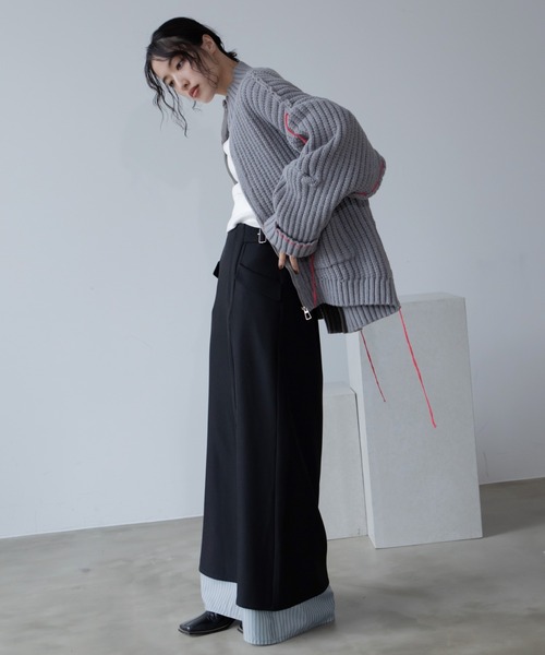 配色ハンドステッチZIPニットコート（その他アウター）｜VACANCY（ヴァカンシー）