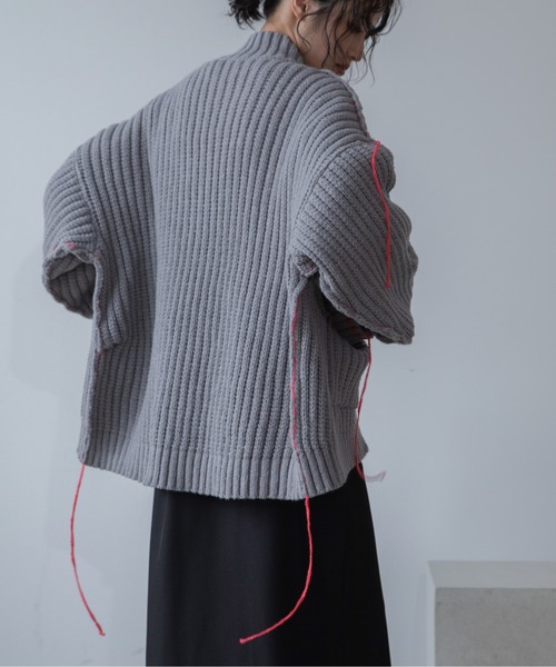 配色ハンドステッチZIPニットコート（その他アウター）｜VACANCY（ヴァカンシー）