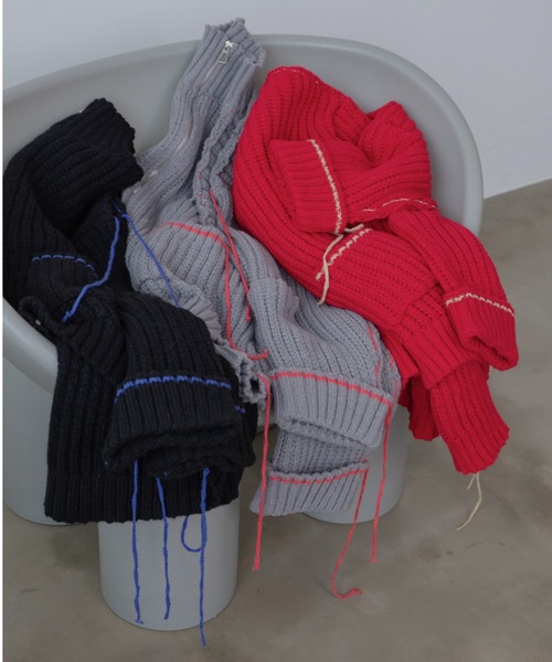 配色ハンドステッチZIPニットコート（その他アウター）｜VACANCY（ヴァカンシー）