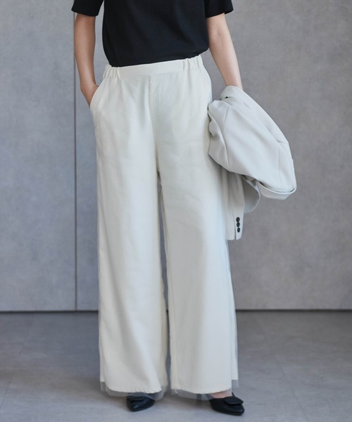 シアー重ねデザインワイドパンツ（その他パンツ）｜RANAN（ラナン） 5,005円