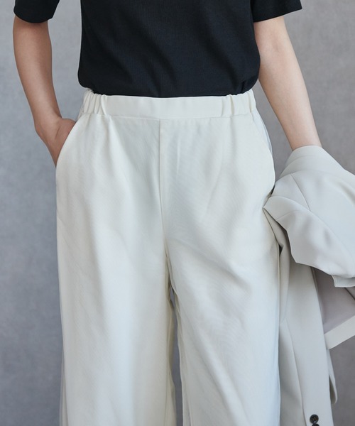 RANAN（ラナン）の「シアー重ねデザインワイドパンツ（その他パンツ・レディース・チャコール/アイボリー・M/L/LL）」の6枚目の写真