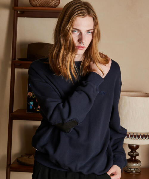 Schott/ショット/LEATHER ELBOW PATCH SWEAT/レザー エルボーパッチ